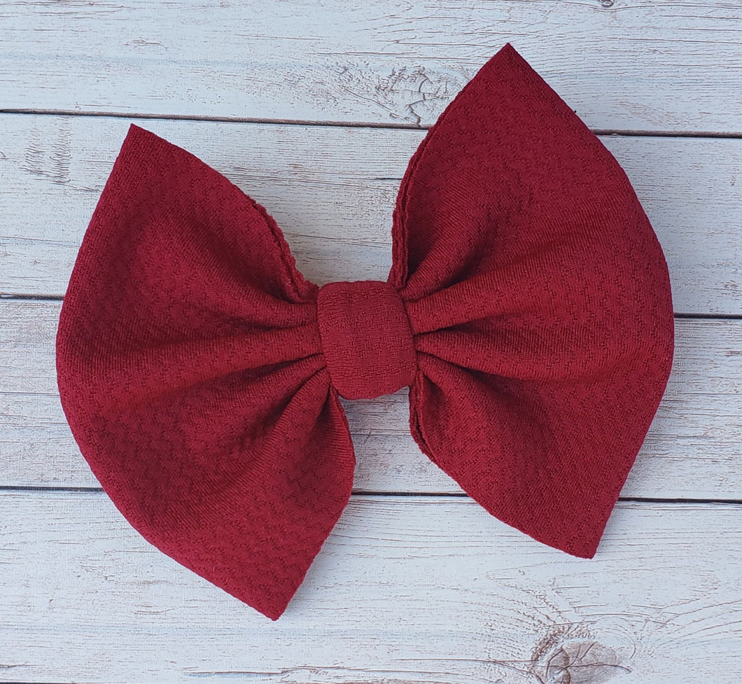Ruby Red Solid Fabric Bow