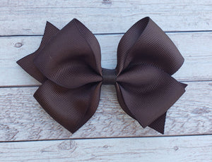 Brown Solid Ribbon Bow