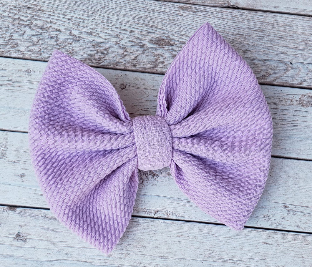 Light Purple Solid Fabric Bow