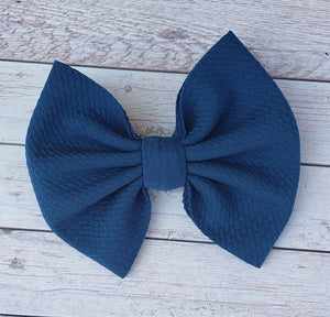 Teal Solid Fabric Bow