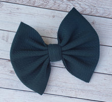 Load image into Gallery viewer, Hunter Green Solid Fabric Bow

