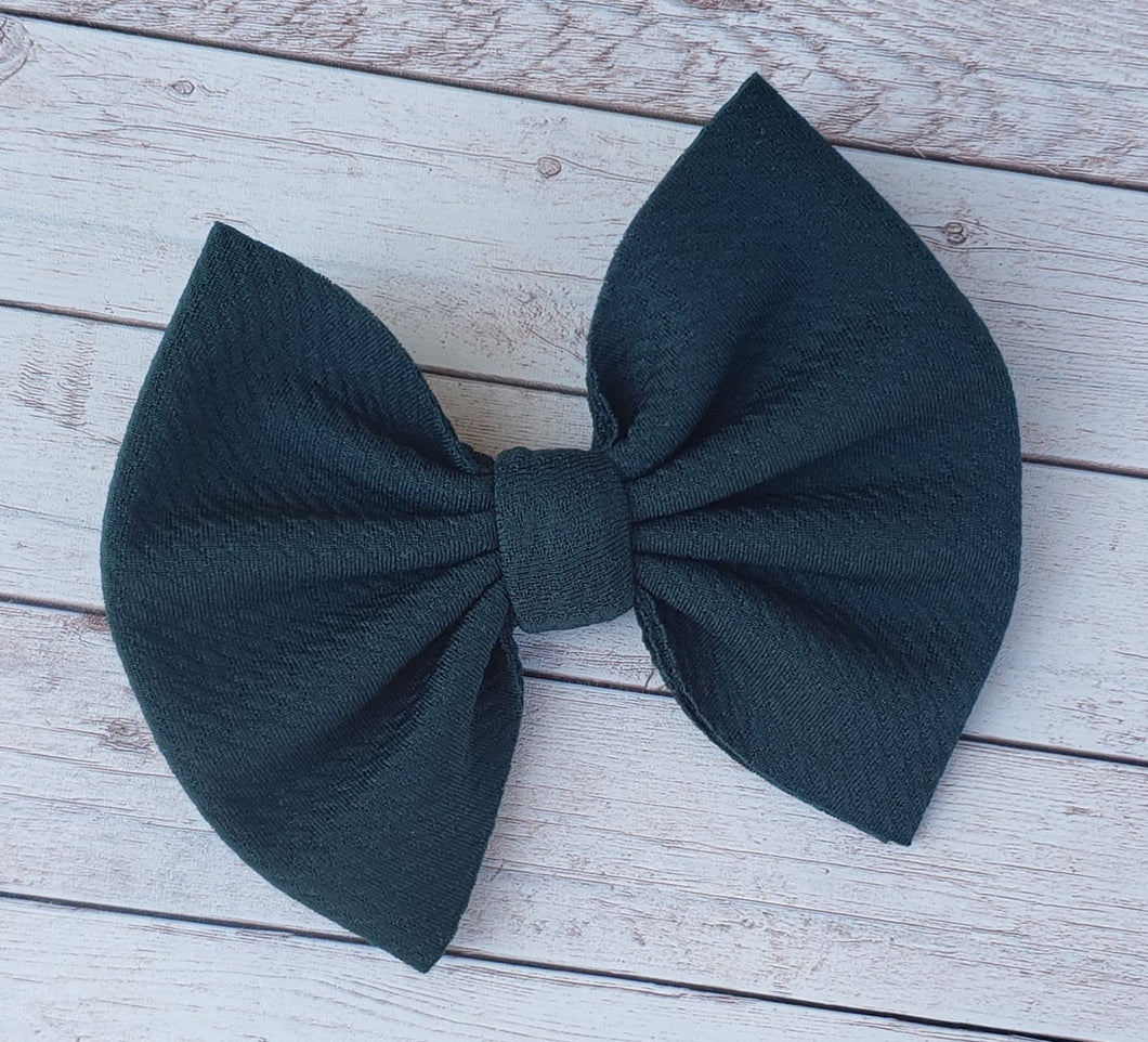 Hunter Green Solid Fabric Bow