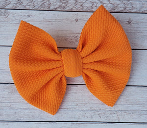 Orange Solid Fabric Bow