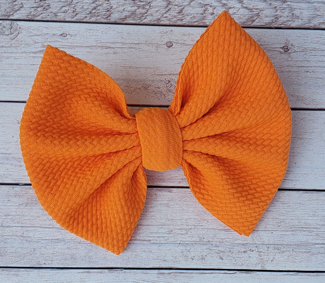 Orange Solid Fabric Bow