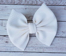 Load image into Gallery viewer, Cream Solid Fabric Bow
