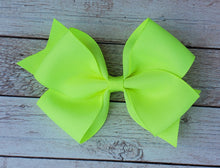 Load image into Gallery viewer, Neon Yellow Solid Ribbon Bow
