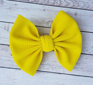 Sunshine Yellow Solid Fabric Bow