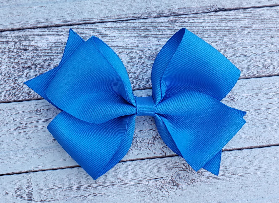 Electric Blue Solid Ribbon Bow