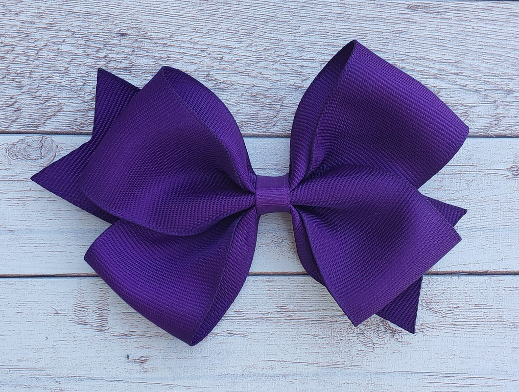 Dark Purple Solid Ribbon Bow