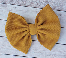 Load image into Gallery viewer, Mustard Solid Fabric Bow

