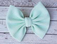 Load image into Gallery viewer, Pastel Mint Solid Fabric Bow
