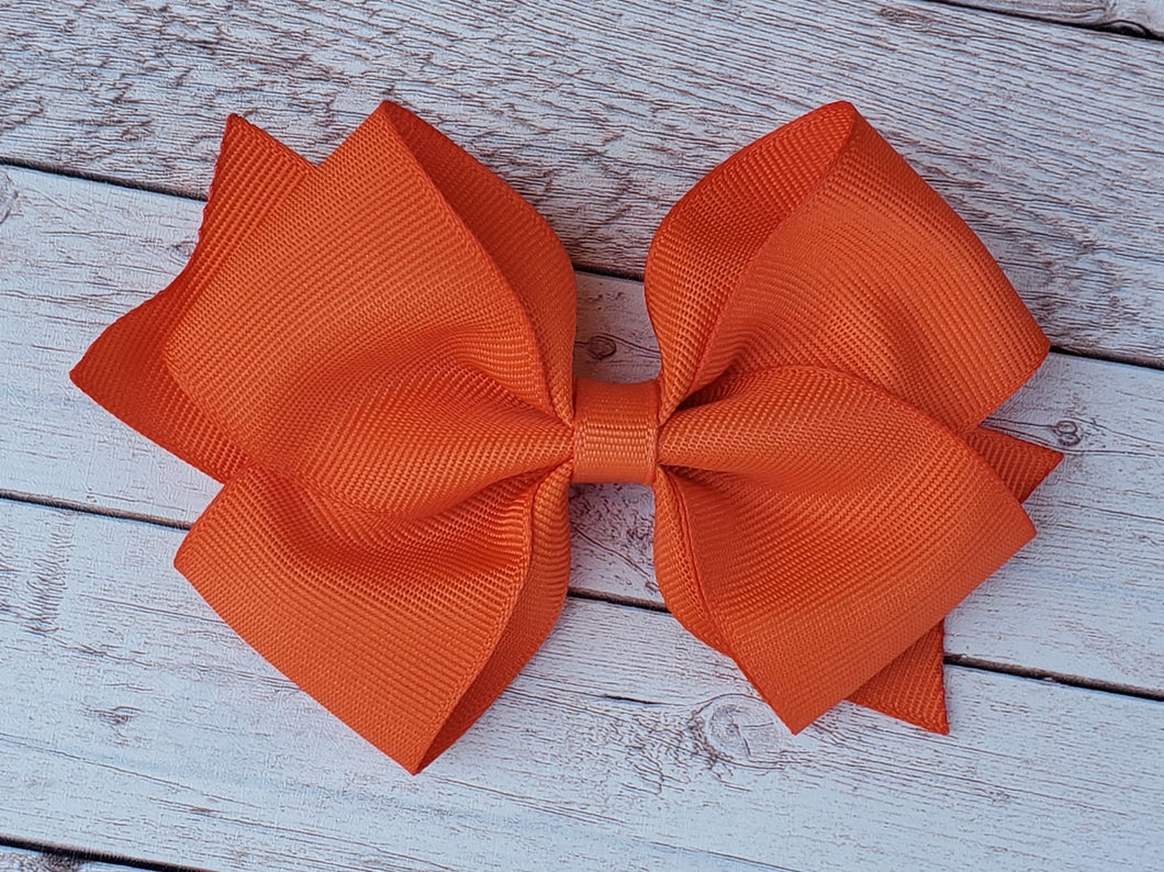 Orange Solid Ribbon Bow
