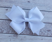 Load image into Gallery viewer, White Solid Ribbon Bow
