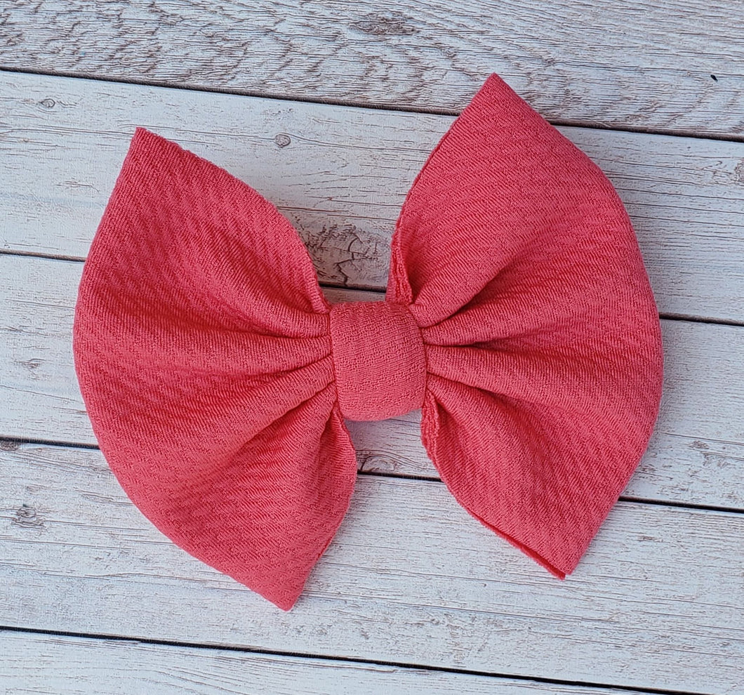 Grapefruit Solid Fabric Bow