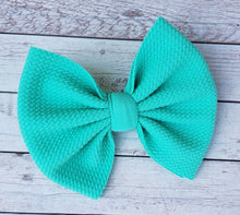 Load image into Gallery viewer, Aquamarine Solid Fabric Bow
