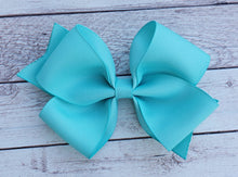 Load image into Gallery viewer, Aqua Solid Ribbon Bow
