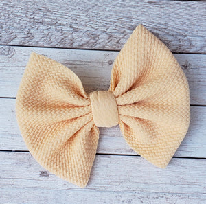 Apricot Solid Fabric Bow