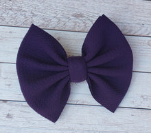 Load image into Gallery viewer, Eggplant Solid Fabric Bow
