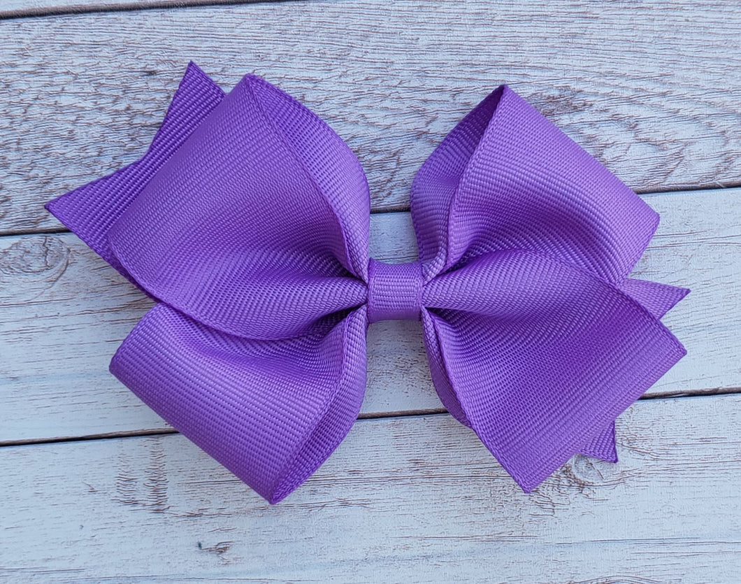 Purple Solid Ribbon Bow