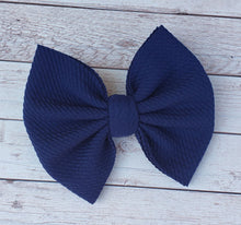 Load image into Gallery viewer, Navy Solid Fabric Bow
