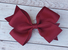 Load image into Gallery viewer, Maroon Burgundy Solid Ribbon Bow
