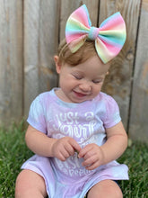 Load image into Gallery viewer, Rainbows and Hearts Fabric Bow
