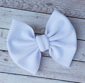 White Solid Fabric Bow