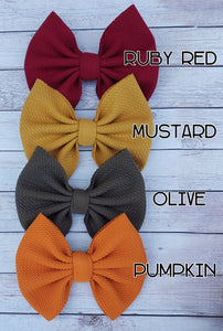 Solid Fall Fabric Bow Set