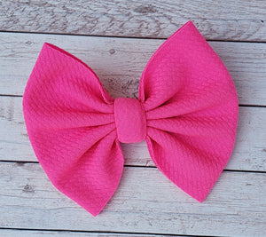 Hot Pink Solid Fabric Bow