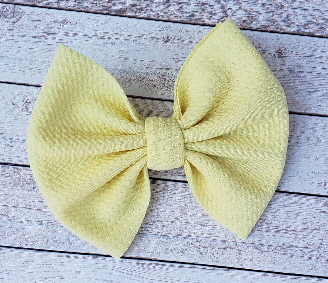 Banana Yellow Solid Fabric Bow