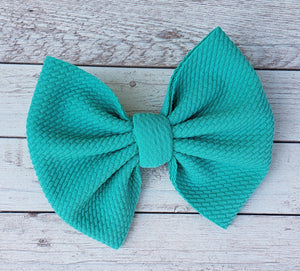 Jade Solid Fabric Bow