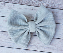 Load image into Gallery viewer, Glacier Gray Solid Fabric Bow

