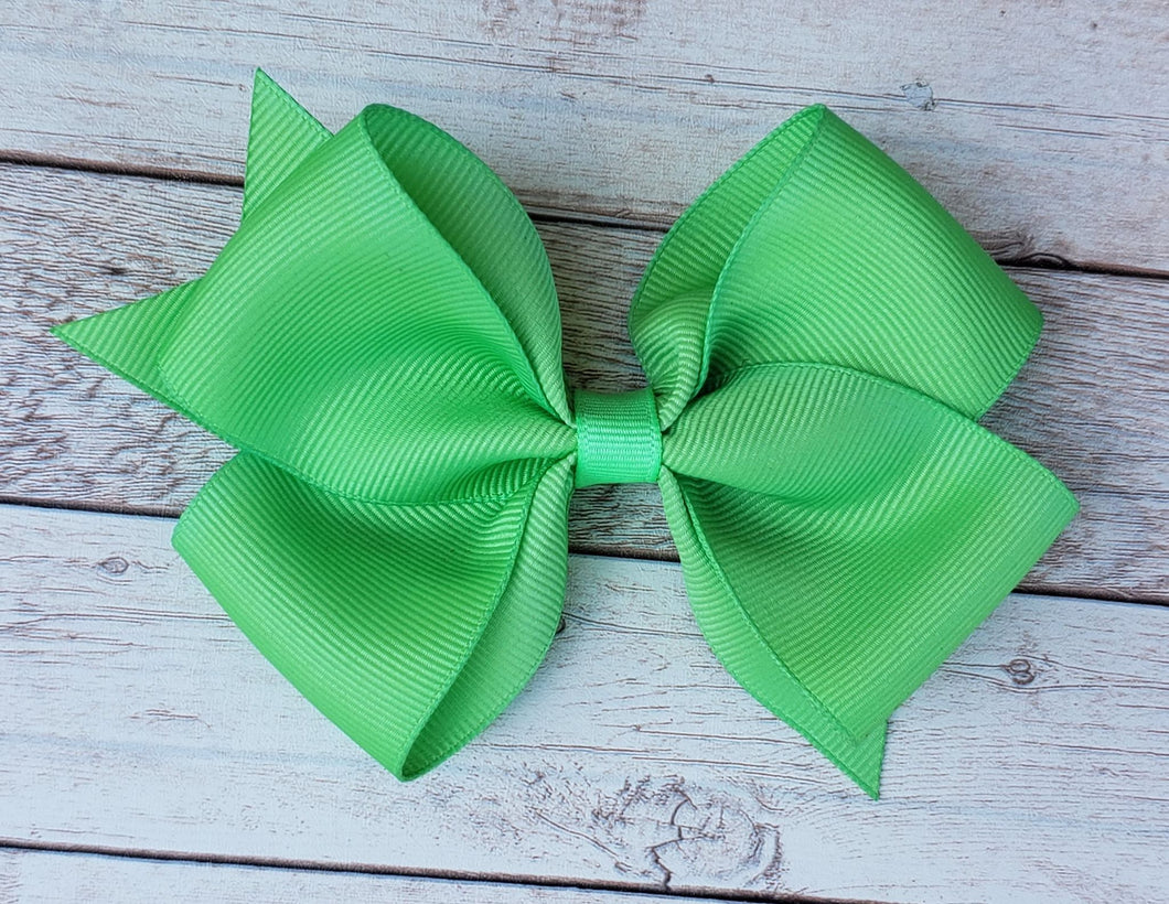 Apple Green Solid Ribbon Bow