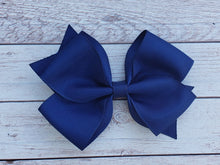 Load image into Gallery viewer, Navy Solid Ribbon Bow
