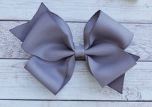 Load image into Gallery viewer, Gray Solid Ribbon Bow
