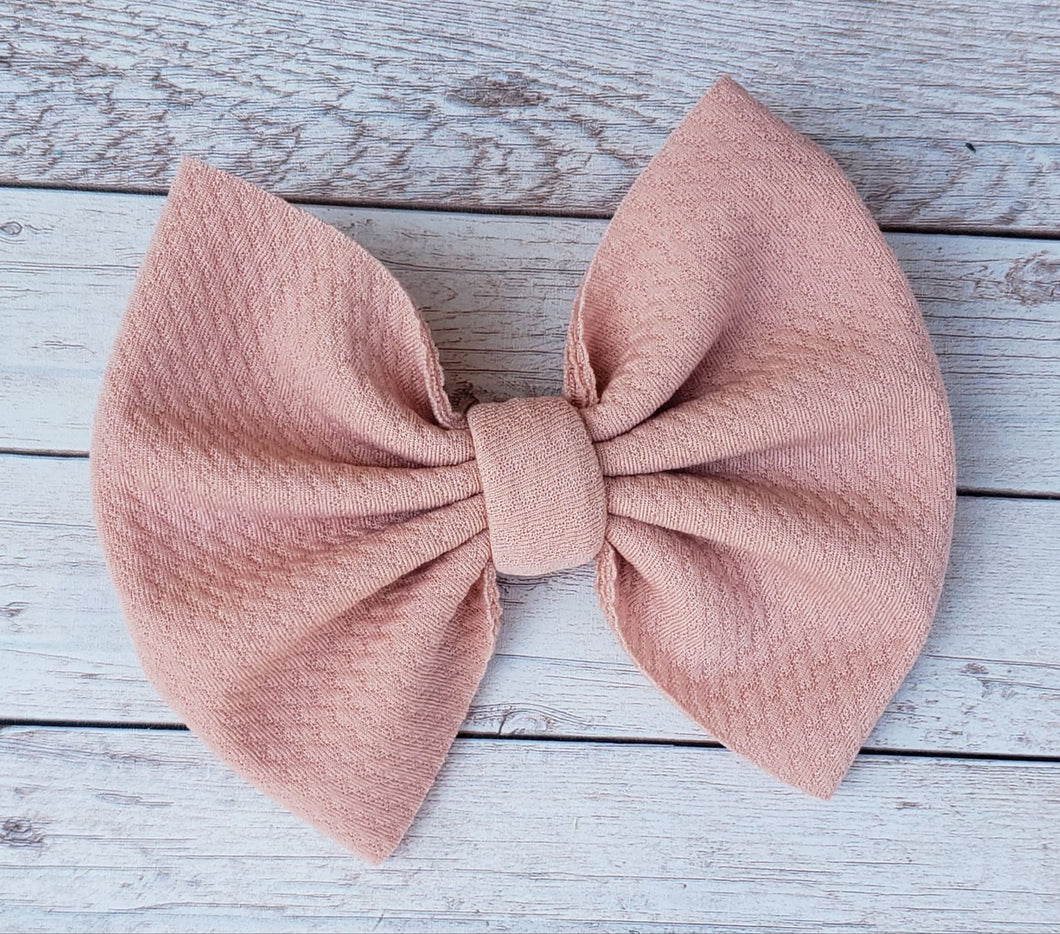 Melon Solid Fabric Bow