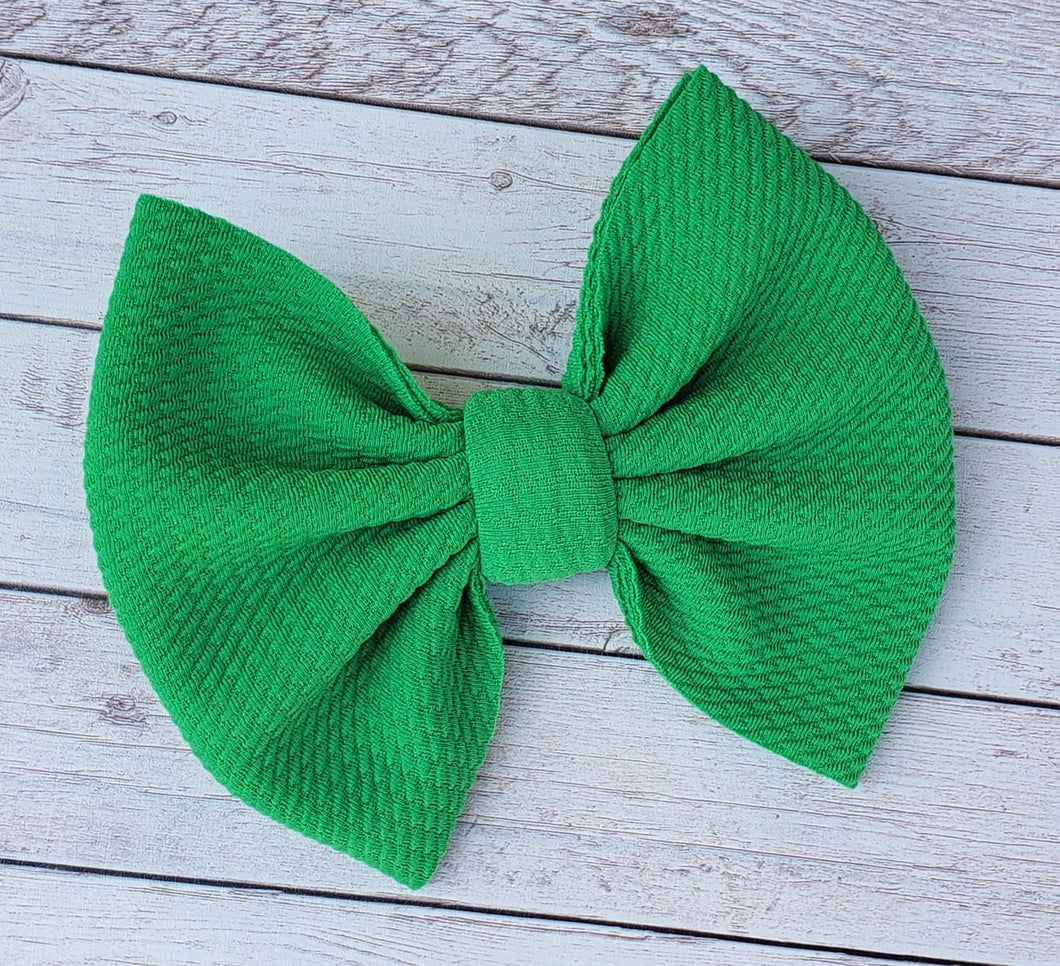 Green Solid Fabric Bow