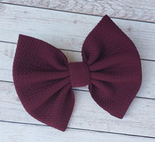 Load image into Gallery viewer, Wine Red Solid Fabric Bow
