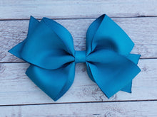 Load image into Gallery viewer, Teal Solid Ribbon Bow
