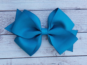 Teal Solid Ribbon Bow