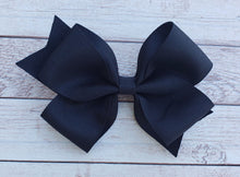 Load image into Gallery viewer, Black Solid Ribbon Bow
