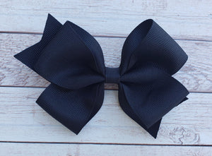 Black Solid Ribbon Bow