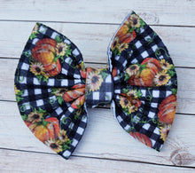 Load image into Gallery viewer, Sunflower Pumpkins Fabric Bow
