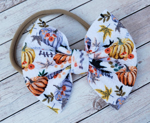 Fall Pumpkins Fabric Bow