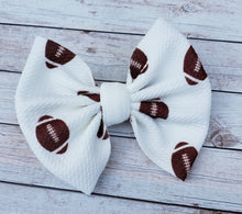 Load image into Gallery viewer, Footballs Fabric Bow
