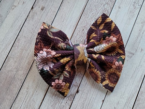 Autumn Florals Fabric Bow