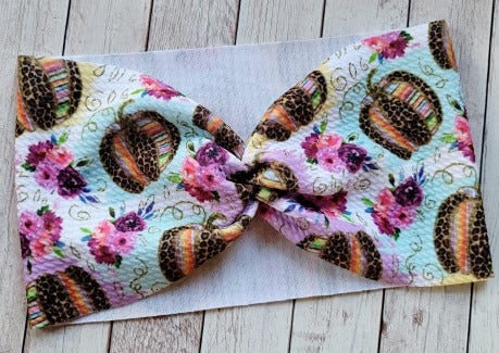 Pumpkins Serape and Cheetah Mama Wide Headband