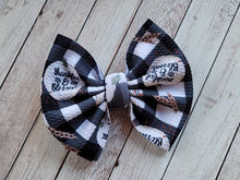 Load image into Gallery viewer, Thankful &amp; Blessed Plaid Fabric Bow
