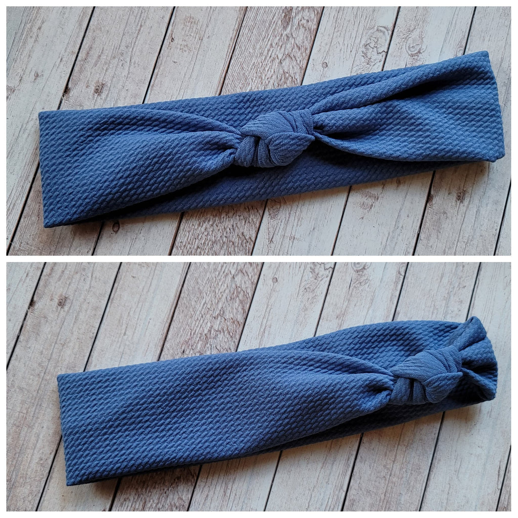 Denim Blue Mama Skinny Knot Headband