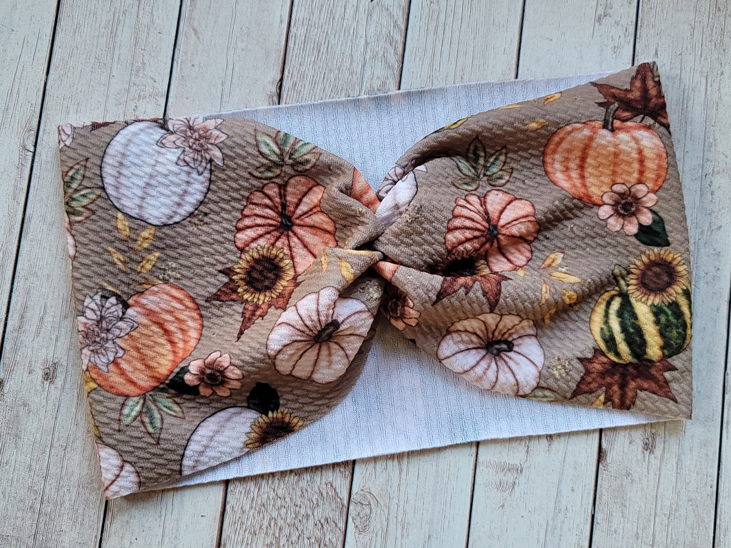 Autumn Pumpkins Mama Wide Headband